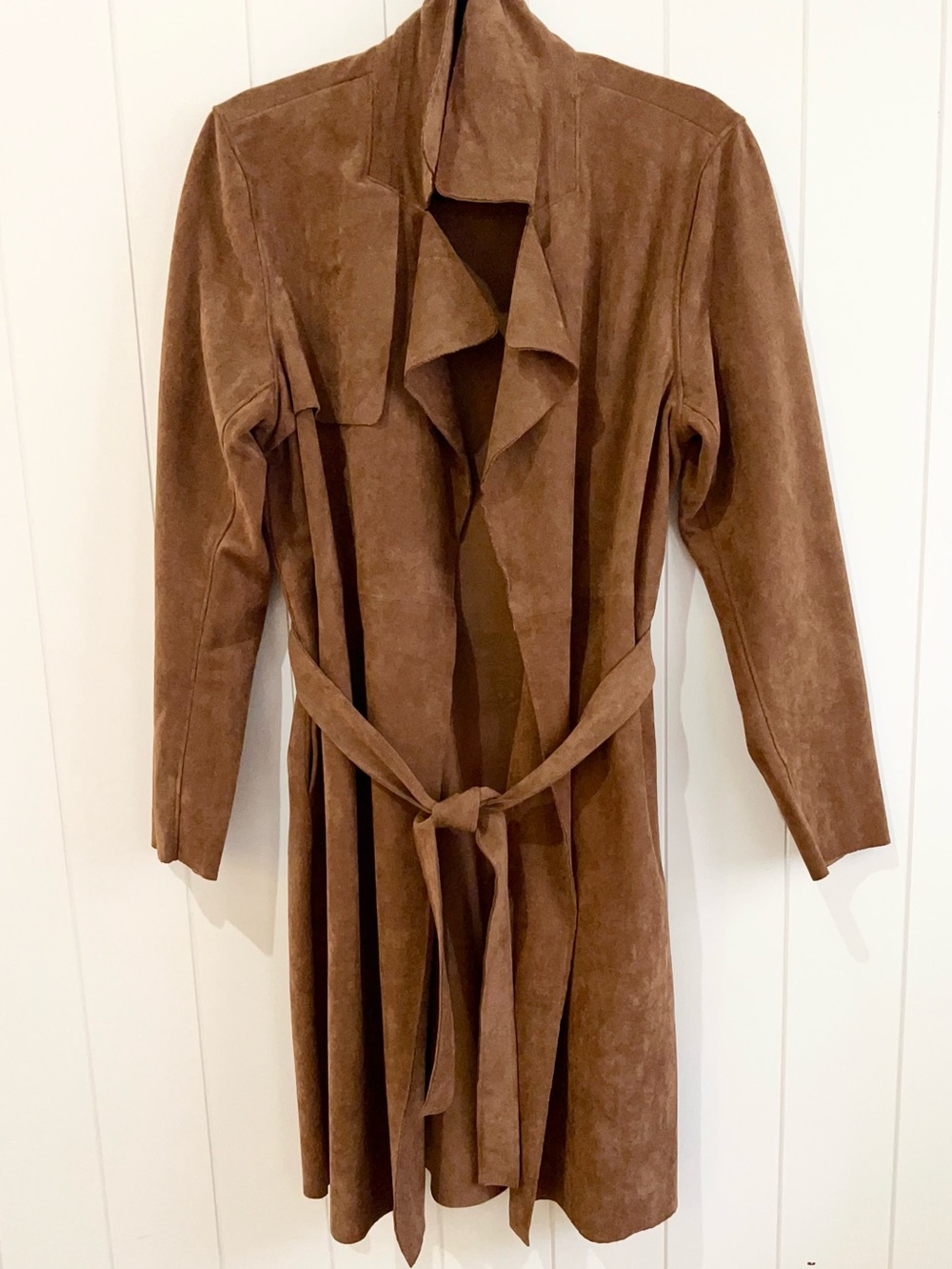 BLANKNYC Faux Suede Trench Coat Western size M Brown